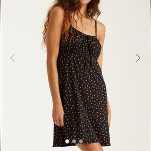 Black Floral Billabong Spaghetti Strap “Flirt Much Dress”